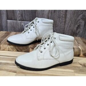 Women's DANEXX D-AUSTIN4 White Leather Ankle Boots - Size 7M‎